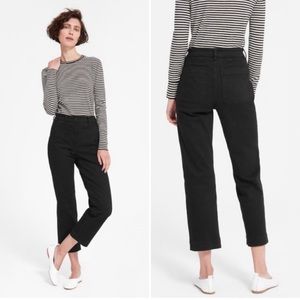 Everlane Chino Straight Leg Crop High Waisted Black 4